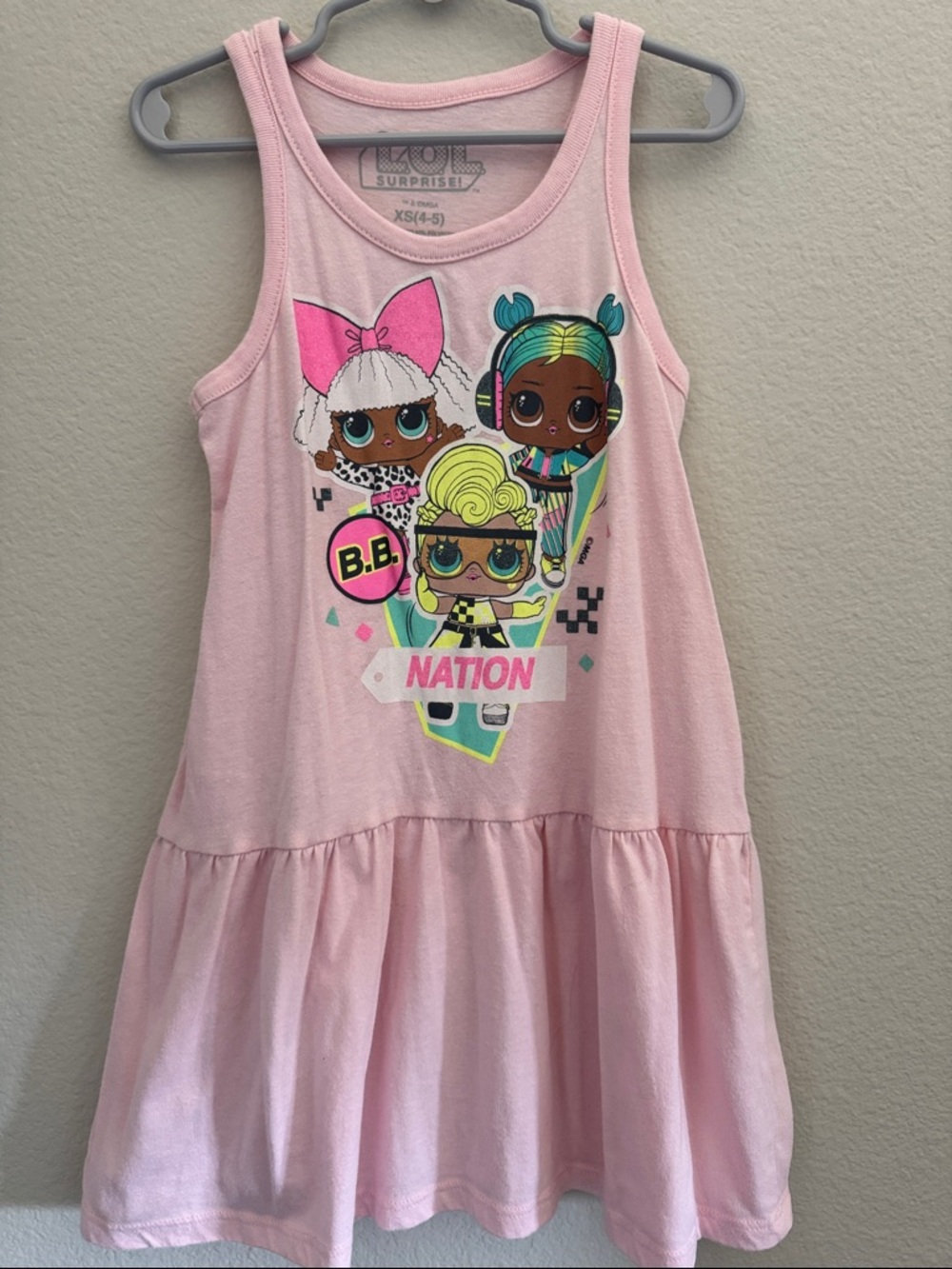 L.O.L. Surprise! Pink Graphic Tiered Tank Dress